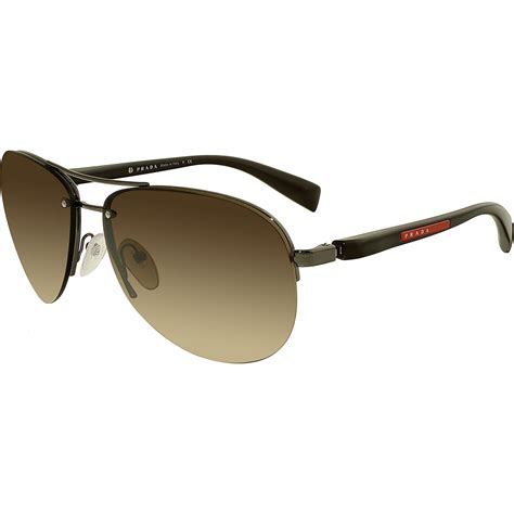 prada women's gradient linea rossa ps56ms-5av6s1-62 brown aviator sunglasses|Prada Linea Rossa PS 56MS XL (65 .